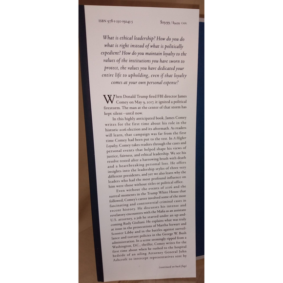 A Higher Loyalty | Book by James Comey | Hard Cover | New | Free USA Shipping - Picture 2 of 8